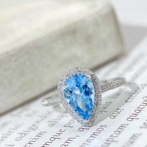 Natural 1.35ct aquamarine ring with real diamond ring,  18k gold